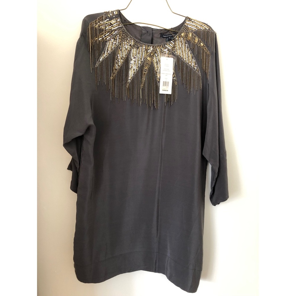 NWT French Connection Beaded Fringe Dress